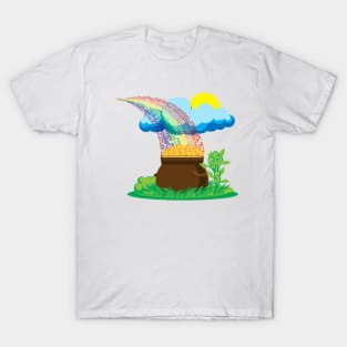 Bitcoin, Rainbow, Pot, Gold, Goblin, Legend, Money T-Shirt